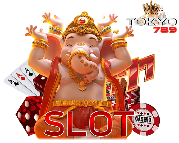 TOKYO789 สล็อตเว็บตรง ไอคอนเทพเจ้าสีทองพร้อมลูกเต๋าและตัวอักษร SLOT โทนแดงทองพรีเมียม